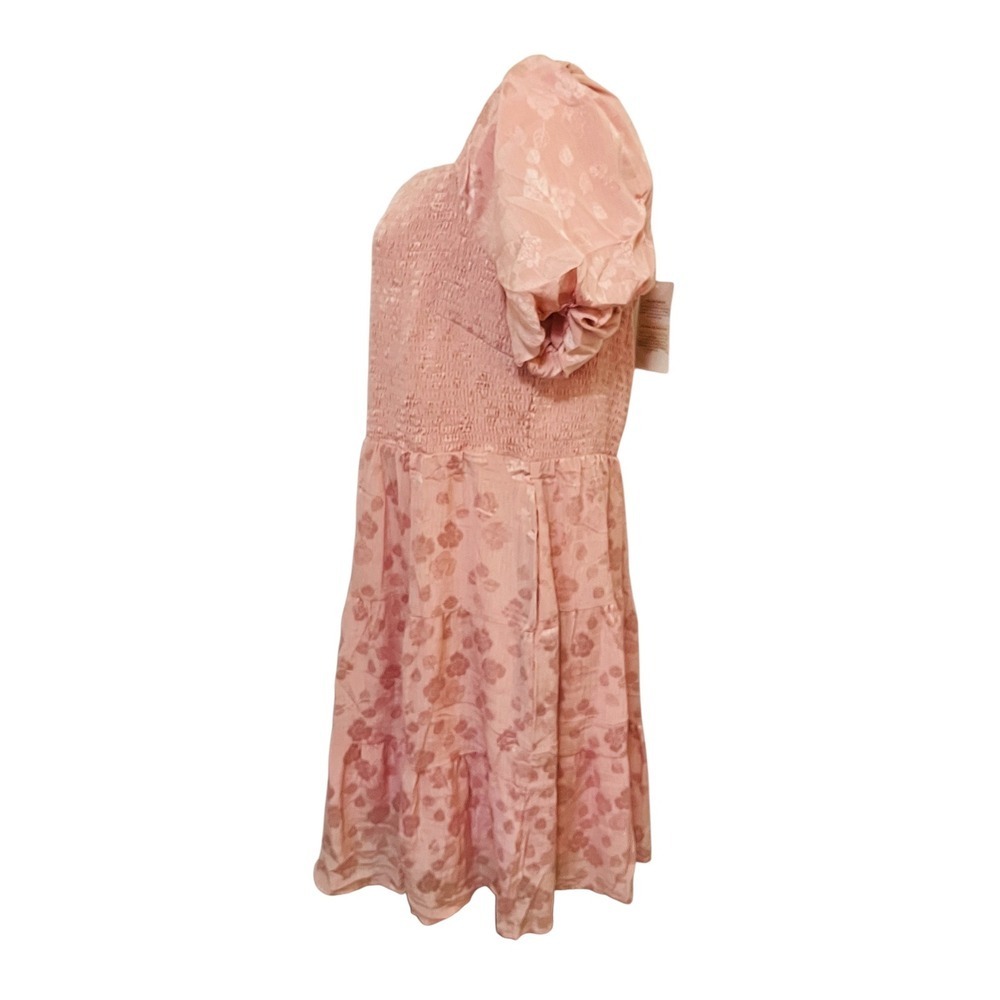 NEW‎ Pink Floral Print Off Shoulder Smocked Tiered Midi Dress XXL - Picture 5 of 8